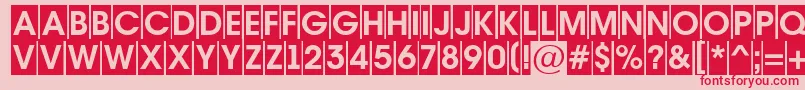 AAvantetitulcmBold-fontti – punaiset fontit vaaleanpunaisella taustalla