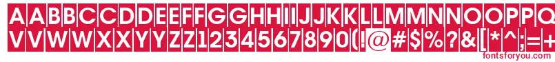 フォントAAvantetitulcmBold – 白い背景に赤い文字