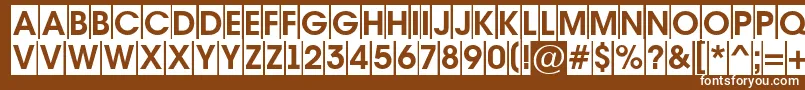 AAvantetitulcmBold-fontti – valkoiset fontit ruskealla taustalla