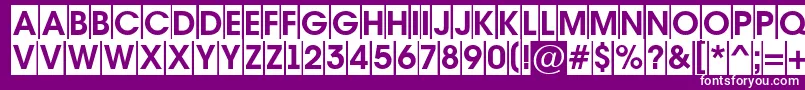 AAvantetitulcmBold-fontti – valkoiset fontit violetilla taustalla