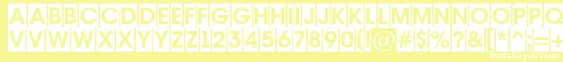 AAvantetitulcmBold-fontti – valkoiset fontit keltaisella taustalla