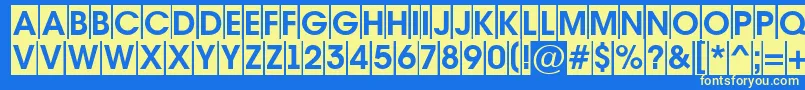AAvantetitulcmBold-fontti – keltaiset fontit sinisellä taustalla