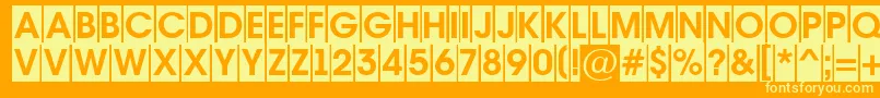 AAvantetitulcmBold-fontti – keltaiset fontit oranssilla taustalla