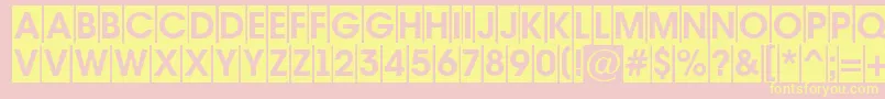 AAvantetitulcmBold-fontti – keltaiset fontit vaaleanpunaisella taustalla