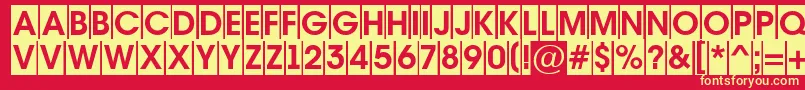 AAvantetitulcmBold-Schriftart – Gelbe Schriften auf rotem Hintergrund