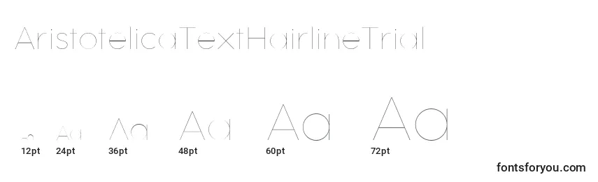 AristotelicaTextHairlineTrial Font Sizes