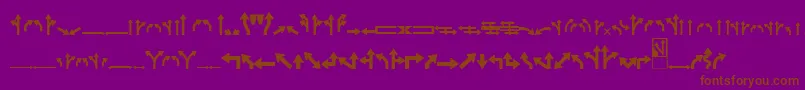 Roadgeek2005Arrows1-Schriftart – Braune Schriften auf violettem Hintergrund