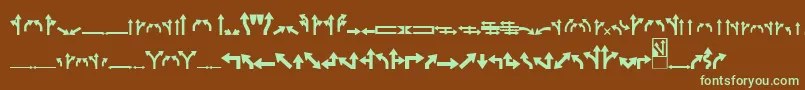 Roadgeek2005Arrows1 Font – Green Fonts on Brown Background