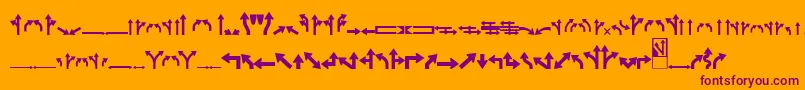 Roadgeek2005Arrows1-Schriftart – Violette Schriften auf orangefarbenem Hintergrund