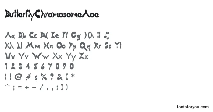 A fonte ButterflyChromosomeAoe – alfabeto, números, caracteres especiais
