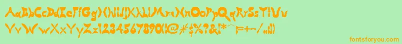 ButterflyChromosomeAoe Font – Orange Fonts on Green Background