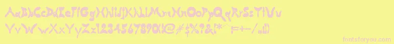 ButterflyChromosomeAoe Font – Pink Fonts on Yellow Background