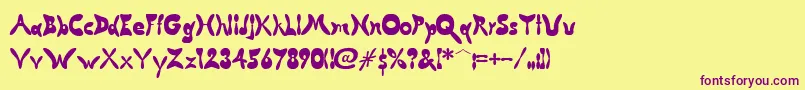 ButterflyChromosomeAoe Font – Purple Fonts on Yellow Background