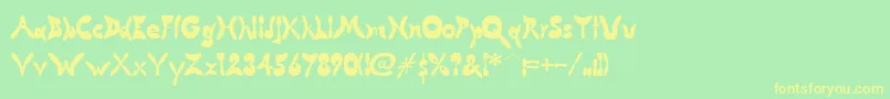 ButterflyChromosomeAoe Font – Yellow Fonts on Green Background