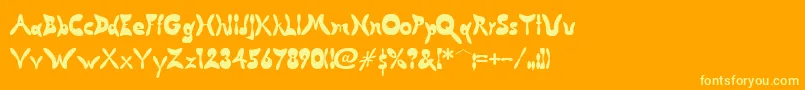 ButterflyChromosomeAoe Font – Yellow Fonts on Orange Background