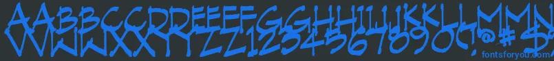 VranicHand Font – Blue Fonts on Black Background