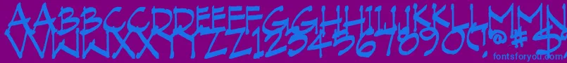VranicHand Font – Blue Fonts on Purple Background