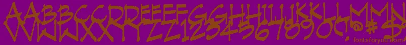 VranicHand Font – Brown Fonts on Purple Background