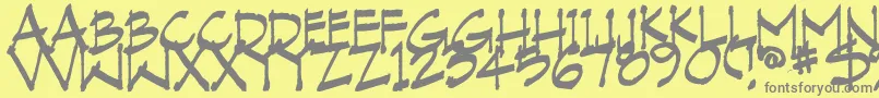 VranicHand Font – Gray Fonts on Yellow Background