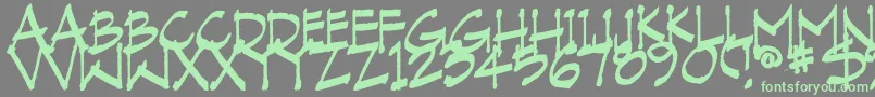 VranicHand Font – Green Fonts on Gray Background