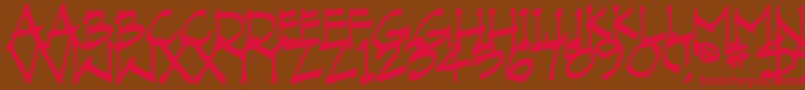 VranicHand Font – Red Fonts on Brown Background