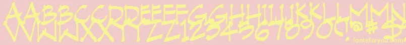 VranicHand Font – Yellow Fonts on Pink Background