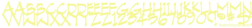 VranicHand Font – Yellow Fonts on White Background
