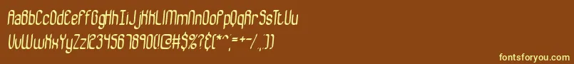 Bewilder-fontti – keltaiset fontit ruskealla taustalla