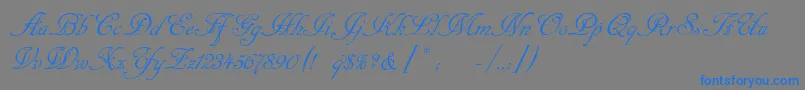 Cansellarist-Schriftart – Blaue Schriften auf grauem Hintergrund