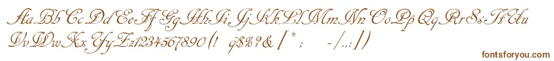 Cansellarist-fontti – ruskeat fontit valkoisella taustalla