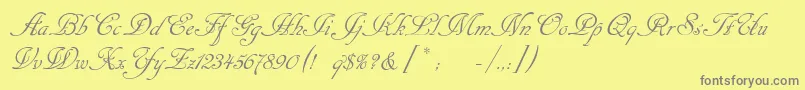 フォントCansellarist – 黄色の背景に灰色の文字