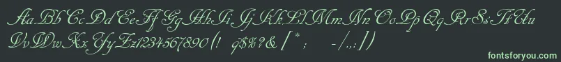Cansellarist-fontti – vihreät fontit mustalla taustalla
