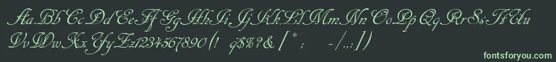 フォントCansellarist – 黒い背景に緑の文字