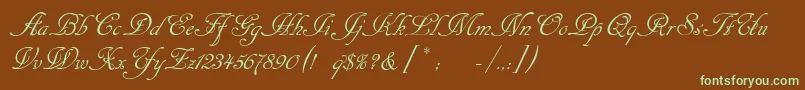 Cansellarist-Schriftart – Grüne Schriften auf braunem Hintergrund