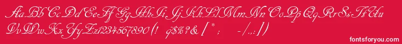 フォントCansellarist – 赤い背景に白い文字