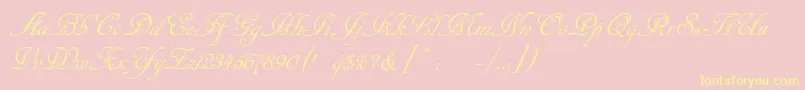 Cansellarist-Schriftart – Gelbe Schriften auf rosa Hintergrund