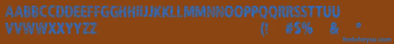 CfNeverTrustAHippyRegular Font – Blue Fonts on Brown Background