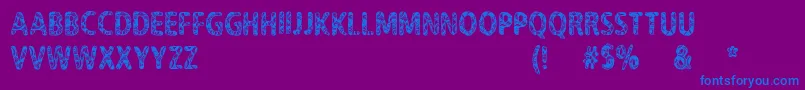 フォントCfNeverTrustAHippyRegular – 紫色の背景に青い文字