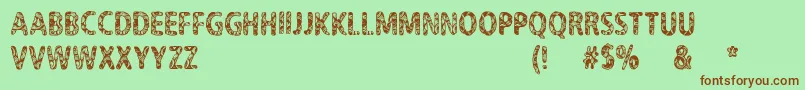 CfNeverTrustAHippyRegular Font – Brown Fonts on Green Background