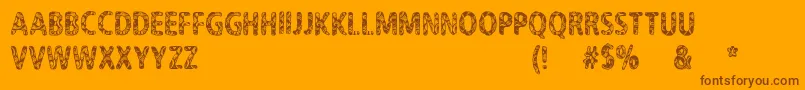 CfNeverTrustAHippyRegular-Schriftart – Braune Schriften auf orangefarbenem Hintergrund