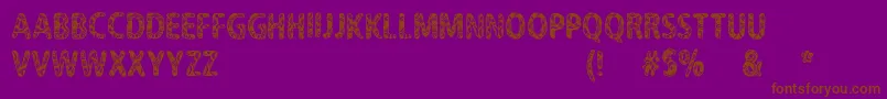 CfNeverTrustAHippyRegular-Schriftart – Braune Schriften auf violettem Hintergrund