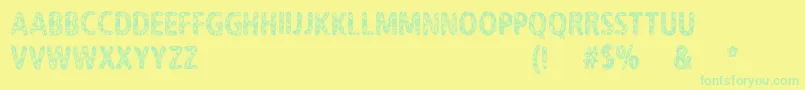 CfNeverTrustAHippyRegular Font – Green Fonts on Yellow Background