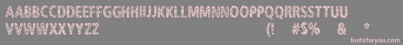 CfNeverTrustAHippyRegular-fontti – vaaleanpunaiset fontit harmaalla taustalla