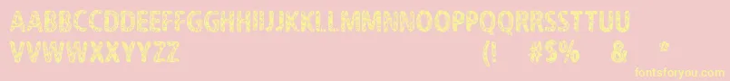 CfNeverTrustAHippyRegular-fontti – keltaiset fontit vaaleanpunaisella taustalla
