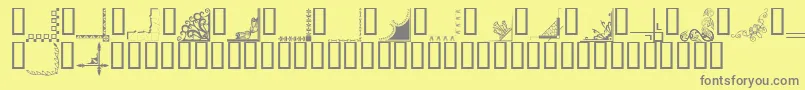 BorderCorners2-Schriftart – Graue Schriften auf gelbem Hintergrund