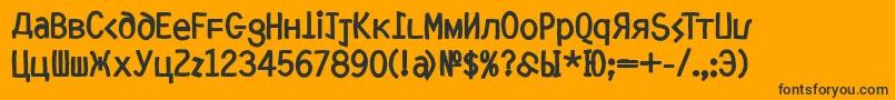 MkyrillBold-fontti – mustat fontit oranssilla taustalla