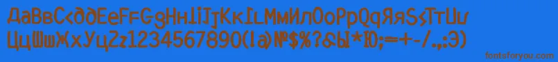 MkyrillBold Font – Brown Fonts on Blue Background