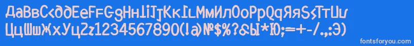 フォントMkyrillBold – ピンクの文字、青い背景