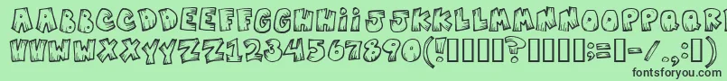 Mistv Font – Black Fonts on Green Background