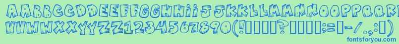 Mistv Font – Blue Fonts on Green Background